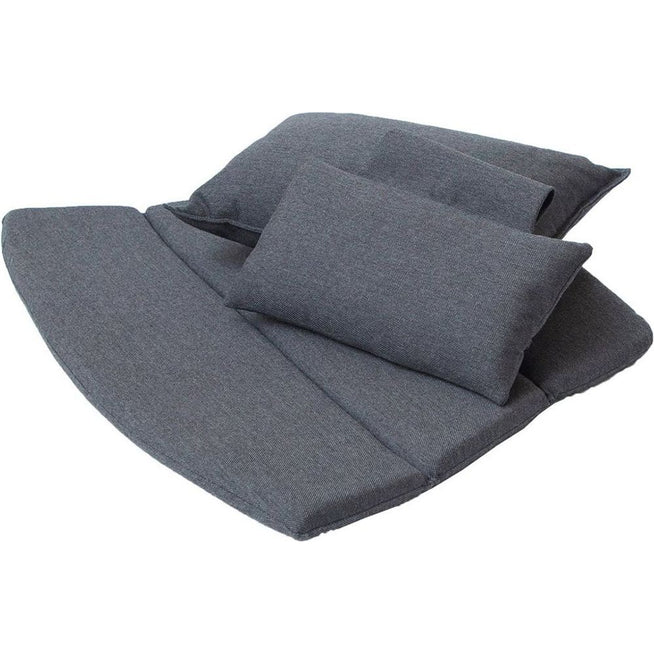 Photo of Breeze Highback Lounge Chair Cushion - Outdoor Cushions - Black - Cane-line Natté - W: 75 x D: 55 x H: 2 cm