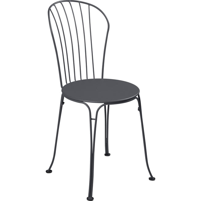 Photo of Opéra+ Chair, Anthracite - Outdoor dining chairs - Studio Fermob - Grey - Metal