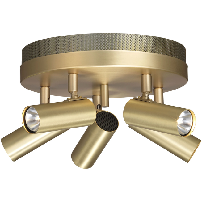 Photo of Puck Ceiling Lamp, matt brass, 5-burner - Spotlights - Åke Hultgren - Gold