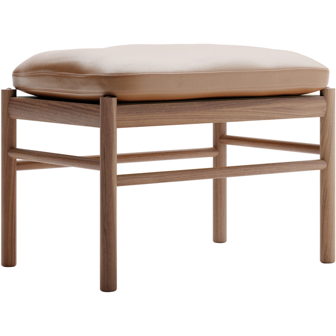 Photo of Carl Hansen - Ow149F - Colonial Footstool, Oiled Walnut, Leather Group C Sif