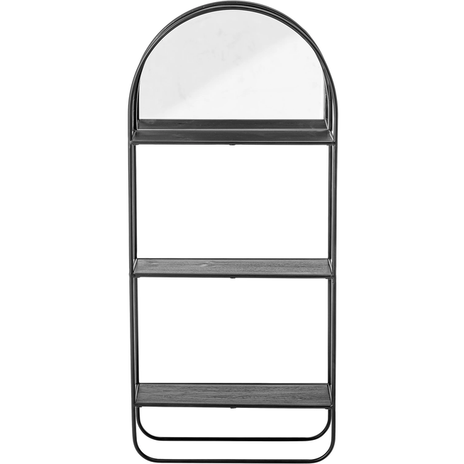 Photo of Mirror with shelves metal - black