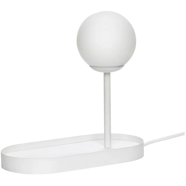 Photo of Table lamp white metal with bulb