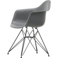 Eames Plastic Armchair Dar - 56 Granite Grey - Basic Dark Base - Matstolar - Charles & Ray Eames - Grå - Metall/plast