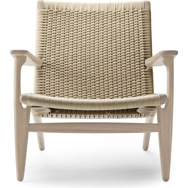 Photo of Carl Hansen - Ch25, White oiled oak, black braided paper string - Armchairs - Hans J. Wegner - Wood - Natural material/wood