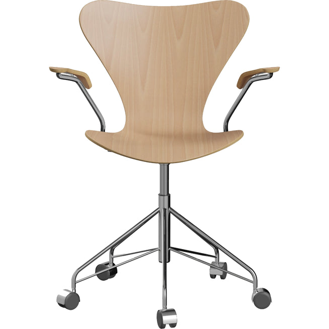 Photo of 3217 Sjuan, Beech veneer - Desk chairs - Arne Jacobsen - Wood-coloured