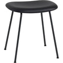 Fiber Stool, Tube Base, Silk Leather - Cognac/black - Sittpallar - Iskos-berlin - Brun - Metall/plast
