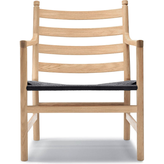 Photo of Carl Hansen - Ch44 Oak White Oiled / Cord Black - Armchairs - Hans J. Wegner - Black - Natural material/wood