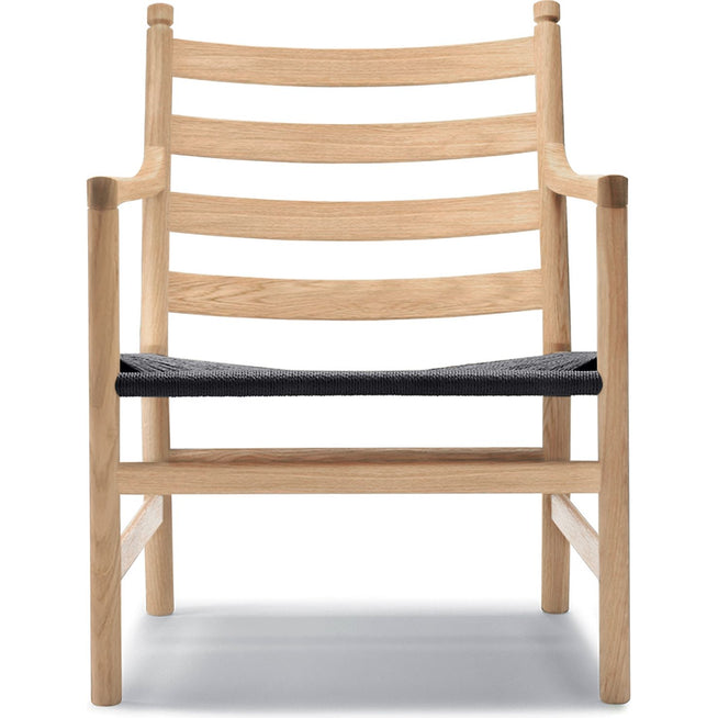 Photo of Carl Hansen - Ch44 Oak White Oiled / Cord Black - Armchairs - Hans J. Wegner - Black - Natural material/wood