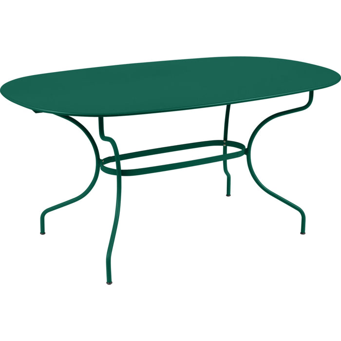Photo of Opéra+ Oval Table 160 X 90, Cedar Green - Outdoor dining table - Green - Metal