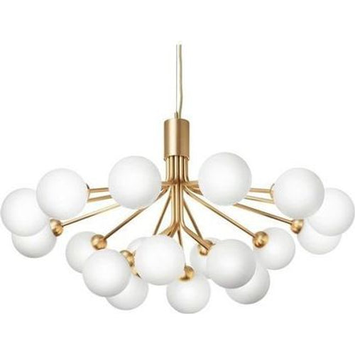 Photo of Apiales 18 Chandelier Brushed Brass/opal White