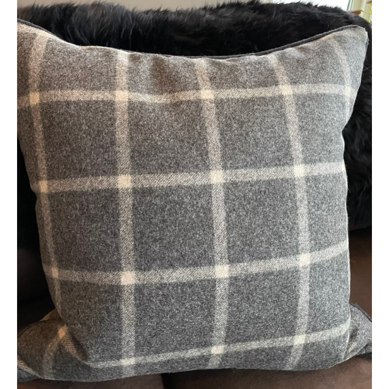 Chequered Wool Pillow Cover