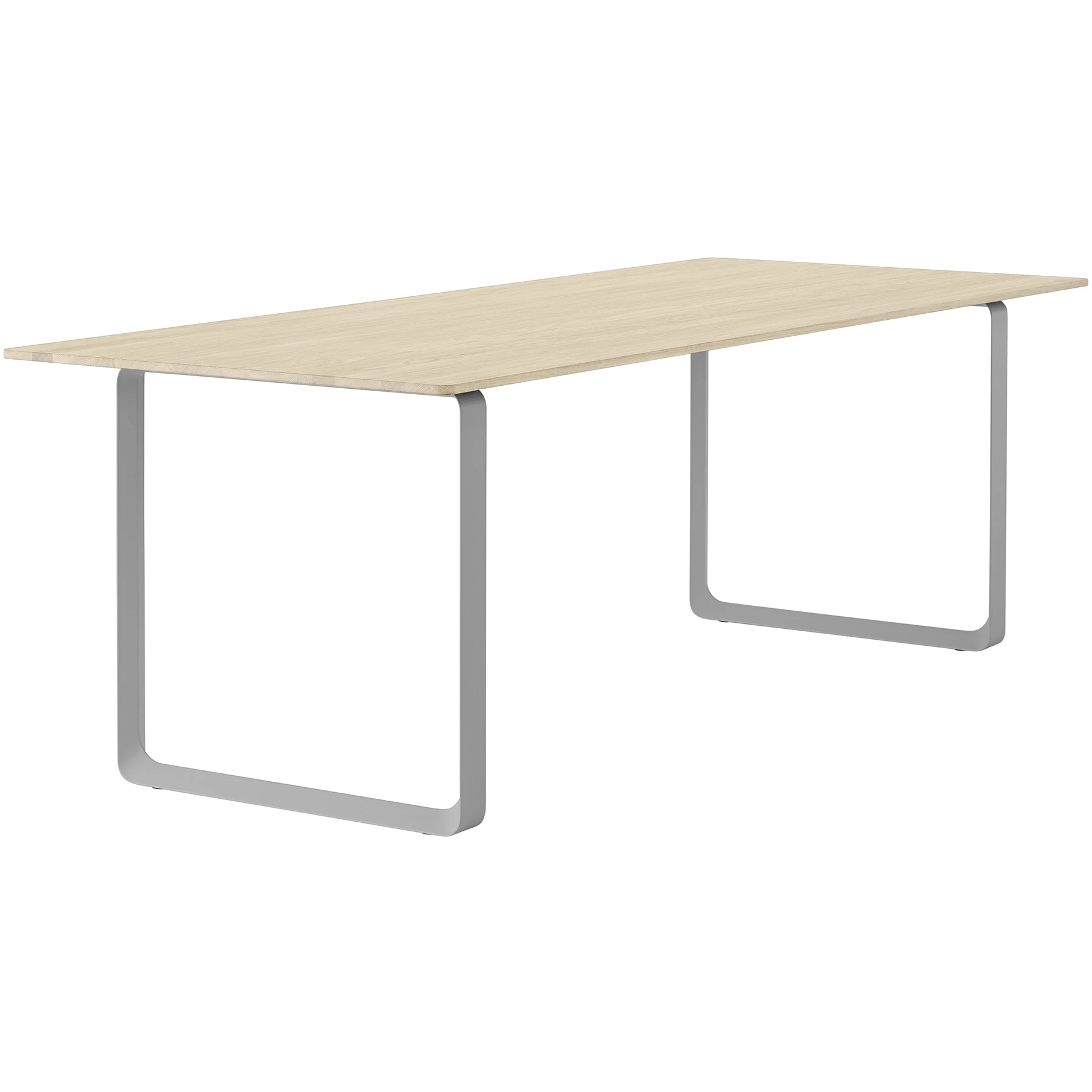 70/70 Table, Large, Solid Oak/grey - Dining Table - Taf Studio - Wood-coloured, grey - Metal/wood