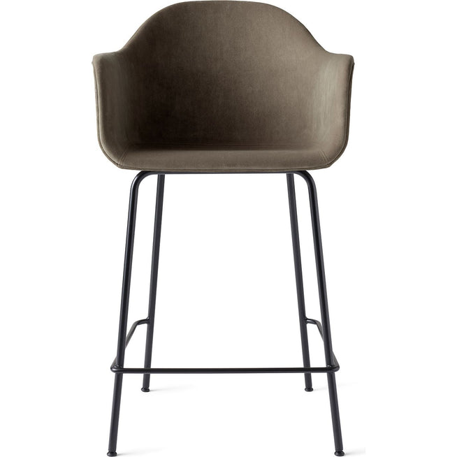 Photo of Harbour Counter Chair Black Steel Base Shell Textile City Velvet Ca7832/078 - Bar Stools