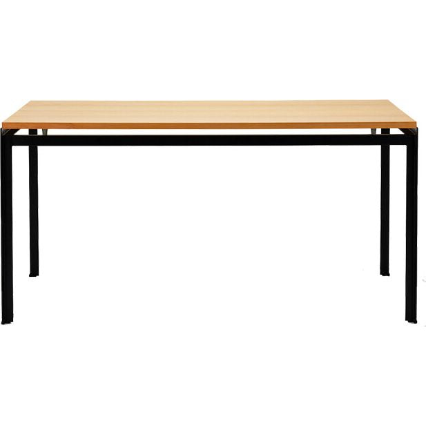 Photo of Carl Hansen - Pk52A - Desk, White Oiled Oak, Black Powder Coating - Desk - Poul Kjærholm - Wood Coloured - Metal/Wood