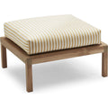 Virkelyst Pouf, Teak, Fossflakes Padding, Outdoor Textile / Golden Yellow Stripe - Utomhuspallar & Puffar - Says Who - Blå