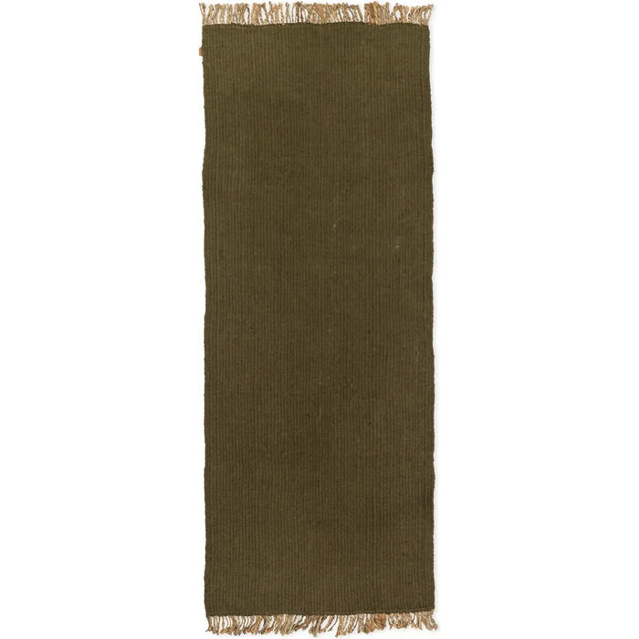 Photo of Block Runner - Gulvtæppe - Block Runner - Olive/natural - W200 X D1 X H80 Cm