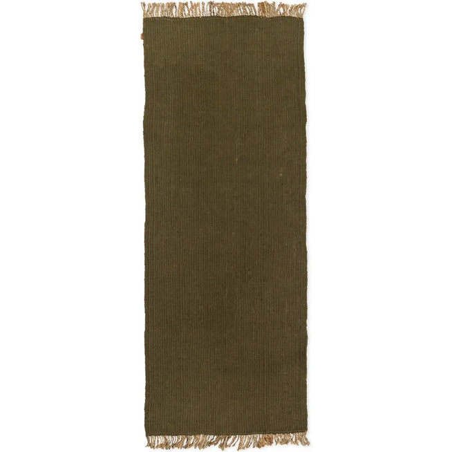 Photo of Block Runner - Gulvtæppe - Block Runner - Olive/natural - W200 X D1 X H80 Cm