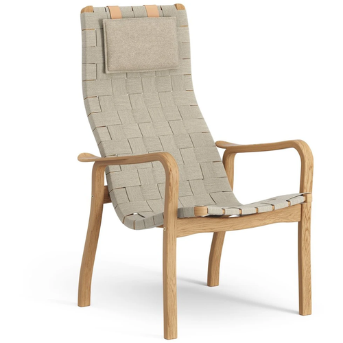 Photo of Primo Arm Chair High With Neck Cushion Oiled Oak Natural