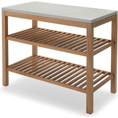 Photo of Pantry Module 2 - Small Tables & Side Tables Outdoor - Maria Zachariae - Green, Wood Colored - Metal/Wood