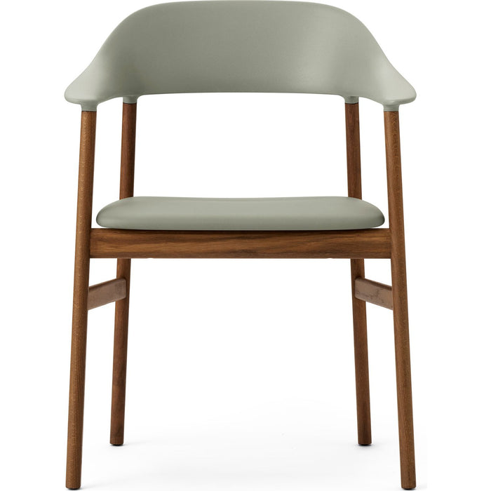Photo of Herit Armchair Upholstery Smoked Oak Spectrum Leather Dusty Green - Dining chairs - Simon Legald - Green - Leather/wood/plastic