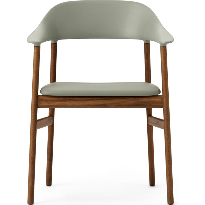 Photo of Herit Armchair Upholstery Smoked Oak Spectrum Leather Dusty Green - Dining chairs - Simon Legald - Green - Leather/wood/plastic
