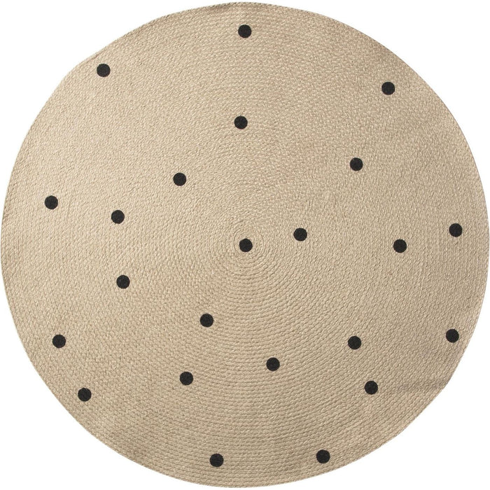 Photo of Jute Carpet - Gulvtæppe - Black Dots