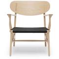 Thumbnail photo of Carl Hansen - Ch22, White Oiled Oak, Chord Black - Armchairs - Hans J. Wegner - Wood-coloured - Natural material/wood