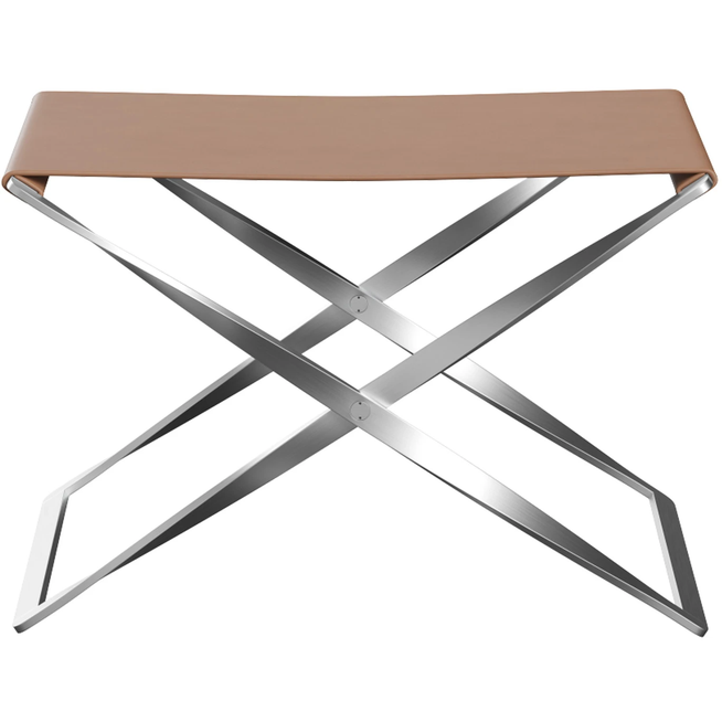 Photo of Pk91, Läder, Rustic - Fotpallar - Poul Kjærholm - Brun - Metal