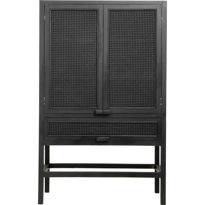 Photo of Wicker Teak Cabinet with Webbing - Black