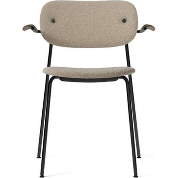 Co Dining Chair, Fully Upholstered with armrest, Black Frame