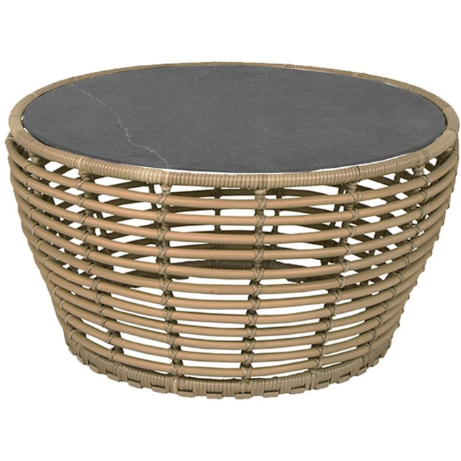 Photo of Basket Sofabord, Mellem - Fossil Ceramic, Black, Natural