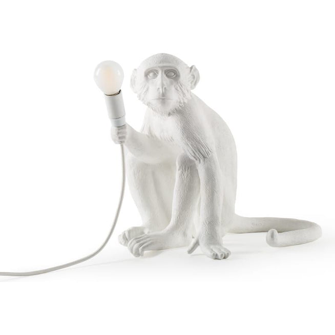 Photo of Monkey Lamp Sitting White - Bordslampor - Marcantonio Raimondi Malerba - Vit