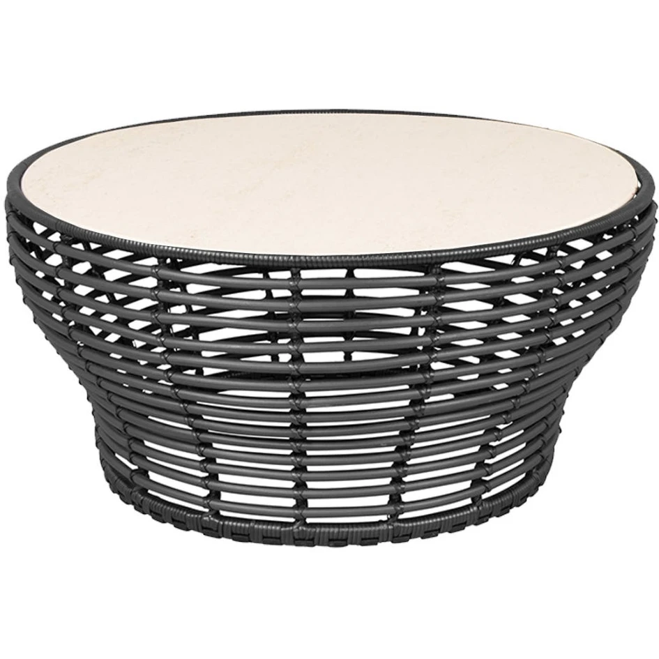 Basket Sofabord, Stor - Ceramic, Travetine Look