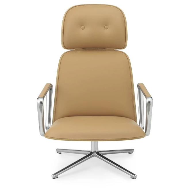 Photo of Pad Lounge Chair High Swivel Oak & Alu Tilt