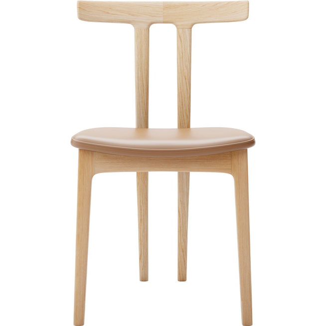 Photo of Ow58 - T-chair - Oiled Oak - Leather Cat. B Thor 307 - Dining Chairs - Leather/Wood/Foam