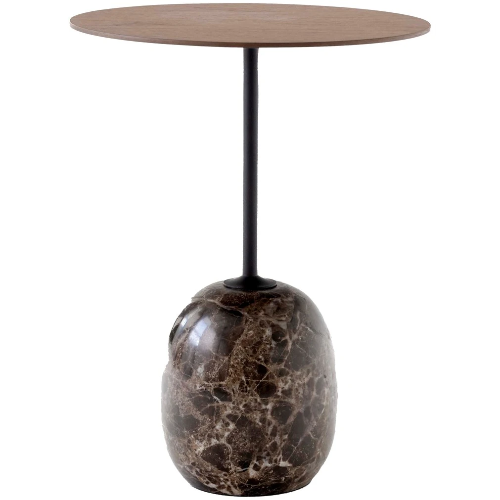 Lato Side Table Ln8 Lacquered Walnut-emperador Marble