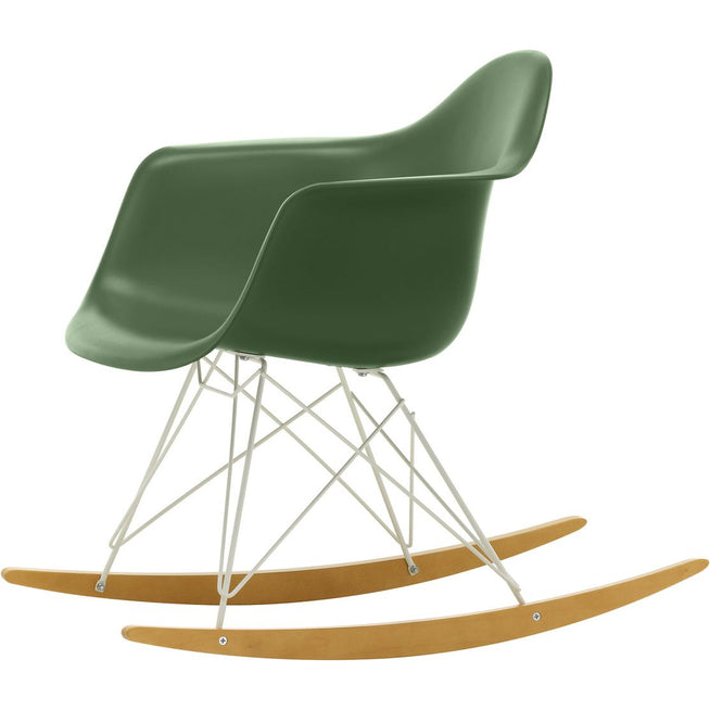 Photo of Eames Plastic Armchair Rar - 48 Forest - White Base - Golden Maple - Matstolar - Charles & Ray Eames - Grön - Metall/trä/plast