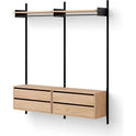 Wardrobe Shelf Cabinets W. Drawers - Shelving System - Oak