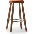 Carl Hansen - Ch58 Low Stool, Oiled Walnut, Leather Group B Thor - 307 - Bar stools & Bar stools - Hans J. Wegner - Wood - Leather/metal/wood