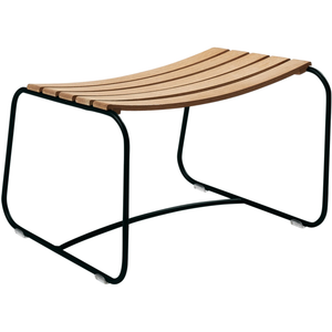 Surprising Teak Footrest Liquorice - Outdoor Stools & Pouffes - Harald Guggenbichler - Green - Metal/Wood