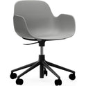 Form Armchair Swivel 5w Gas Lift Alu - Black Aluminium