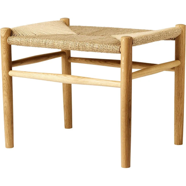 Photo of J83 Stool Jørgen Bækmark H: 41 cm - Natural wicker/oak