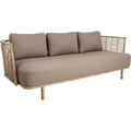 Thumbnail photo of Sense 3-seater Sofa Inkl. Hyndesæt - Havesofa - Natural, Cane-line Weave / Taupe Cane-line Airtouch - W220 X D75 X H72 X Sh42 Cm