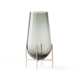 Echasse Series - Vase, S, Smoke/brushed Brass - Krukor & Vaser - Theresa Rand - Grå