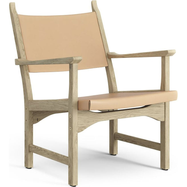 Photo of Caryngo Arm Chair Natural Lacquered Oak-leather