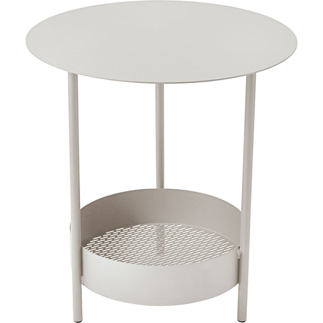Photo of Salsa Pedestal Table, Clay Grey - Small Table & Side Table Outdoor - Goula / Figuera - Green, Grey - Metal
