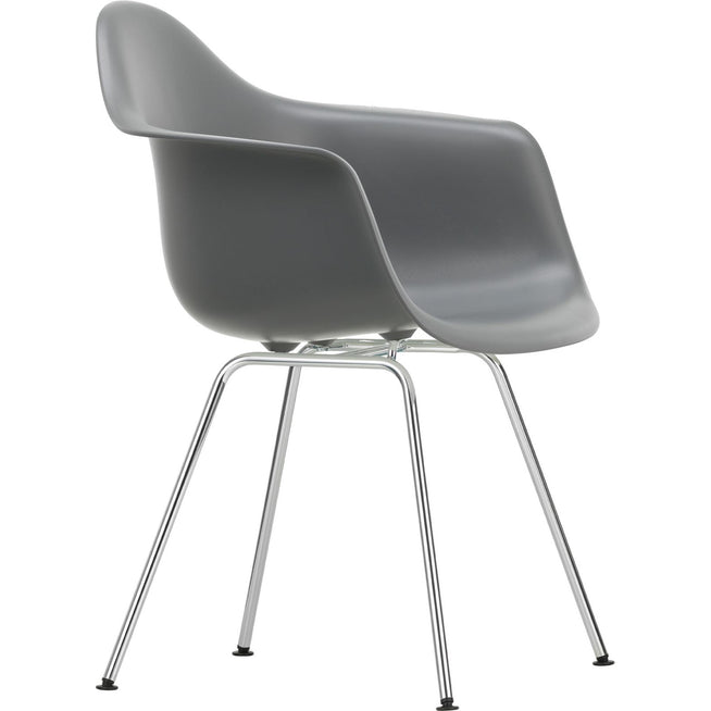 Photo of Eames Plastic Armchair Dax - 56 Granite Grey - Chrome Base - Dining Chairs - Metal/plastic