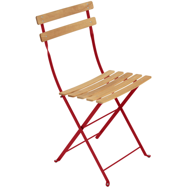 Photo of Bistro Natural Chair, Poppy - Garden chairs - Red - Metal/wood