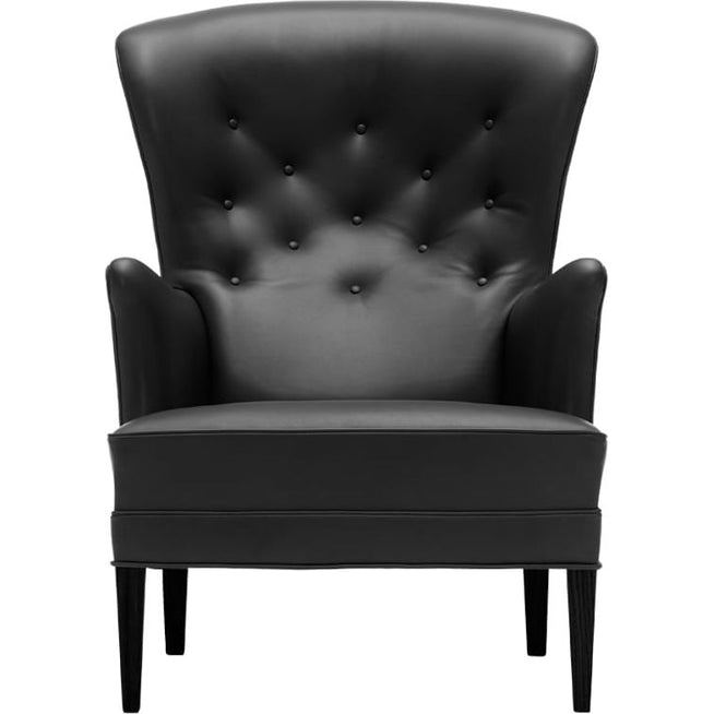 Photo of Fh419 Heritage Armchair Black Lacquered Oak Leather Thor 301