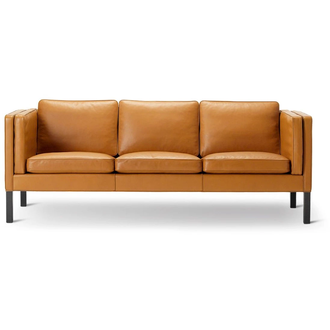 Mogensen Sofa 2333 By Børge Mogensen - 3 Personers Sofa - Max 91 Nutshell / Black Lacquered Oak - W207 X D78 X H78 X Sh43 Cm